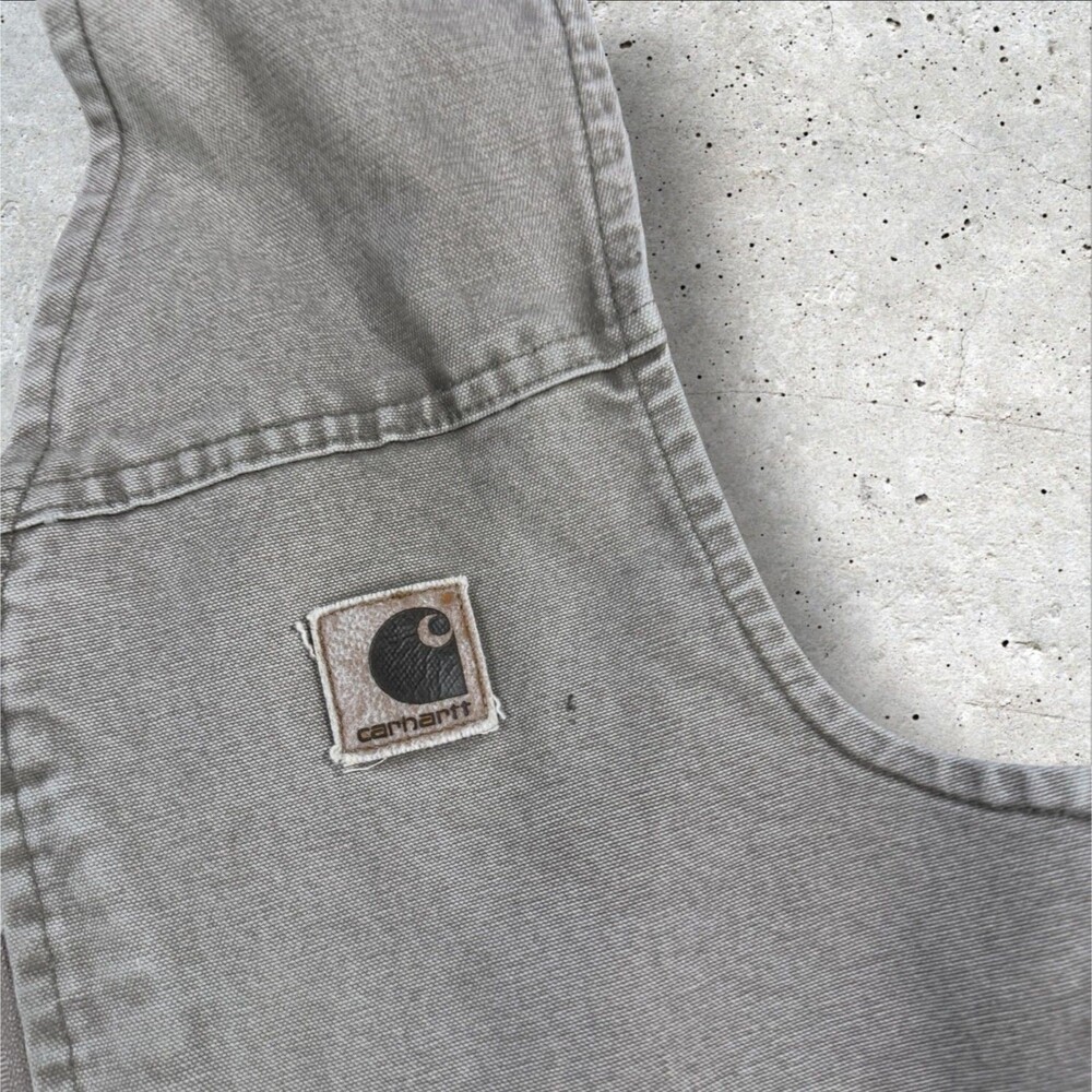 Vintage Carhartt V13 DES Sherpa Lined Canvas Vest Mens Medium Distressed Faded - Picture 7 of 10